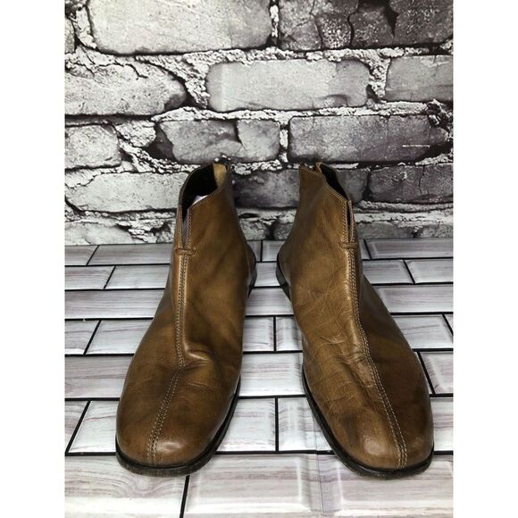 AGL Brown Leather Casual Back Zip Booties Ankle Boots Shoes Women Sz 36EU/6M US - Picture 16 of 16